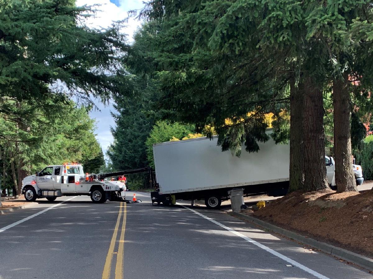 SemiTruck being towed