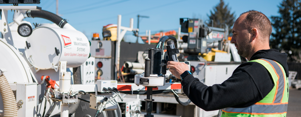 Water Division Worker with truck