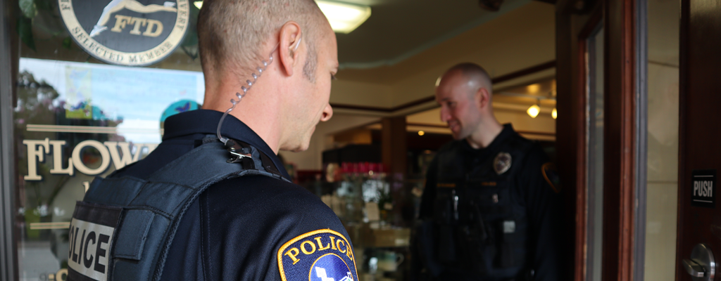 officers at flower shop