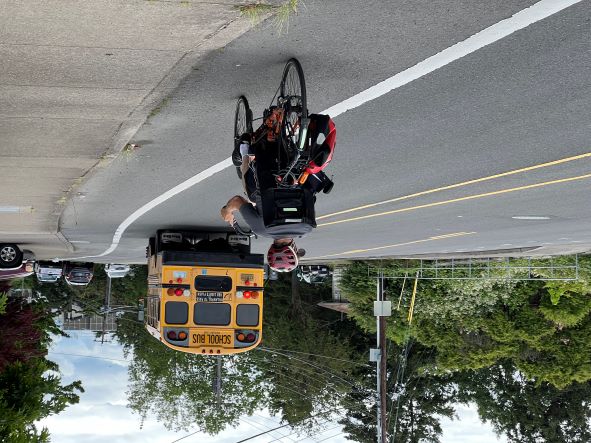 Bus and Bike on Hall Blvd