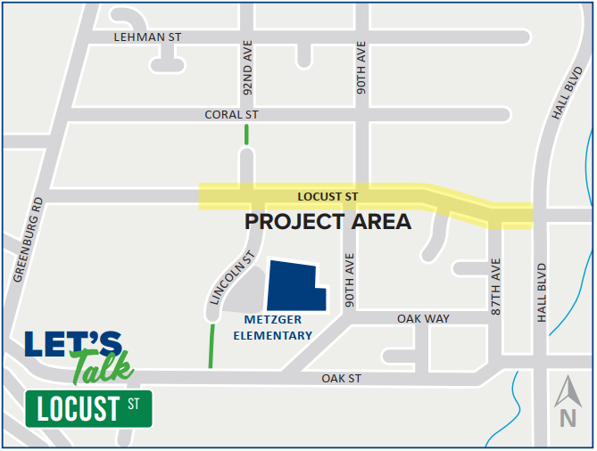 Locust SRTS Project Area Map