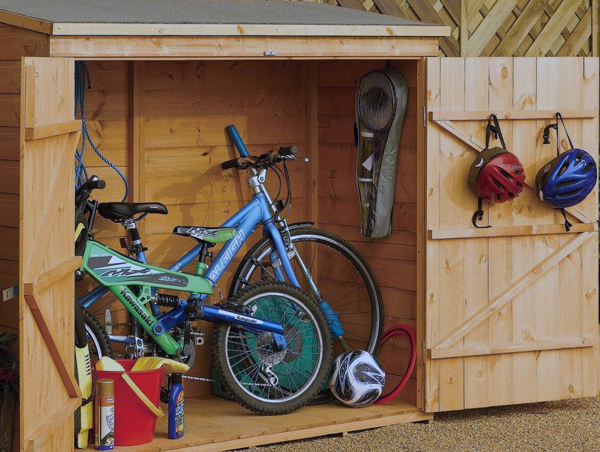 bikes in a shed