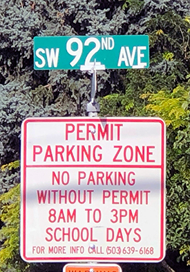 permit parking sign