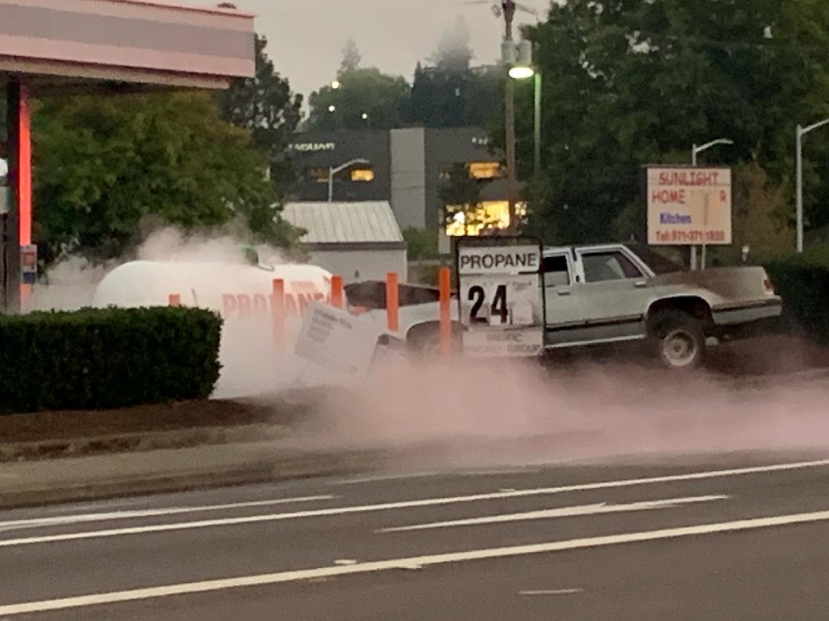 Car Crashed into Propane Tank